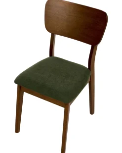 Set di 2 sedie da pranzo MINIER Legno Verde/Marrone scuro