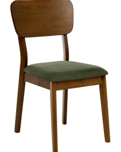 Set di 2 sedie da pranzo MINIER Legno Verde/Marrone scuro