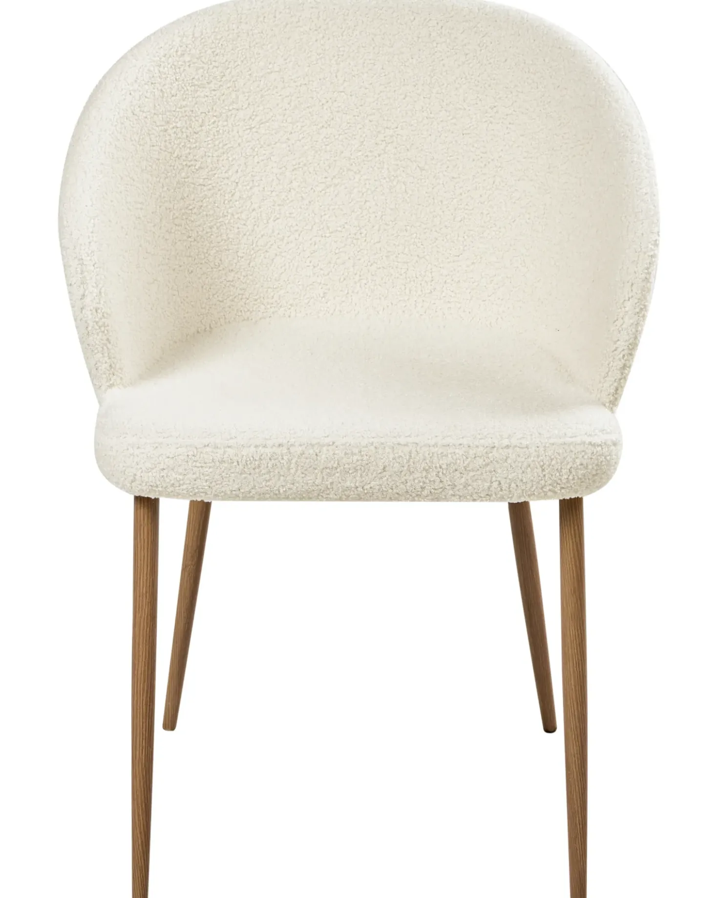 Set di 2 sedie da pranzo MASON Bouclé Bianco sporco/Marrone chiaro