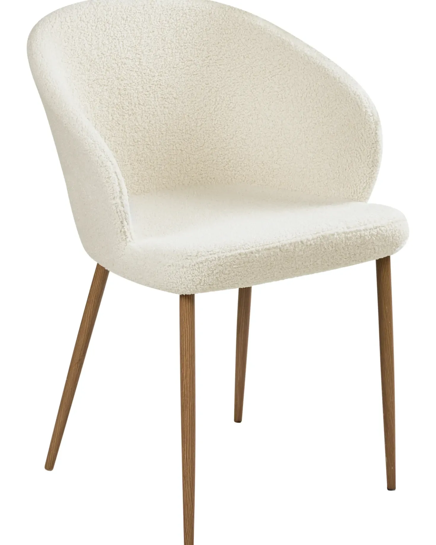 Set di 2 sedie da pranzo MASON Bouclé Bianco sporco/Marrone chiaro