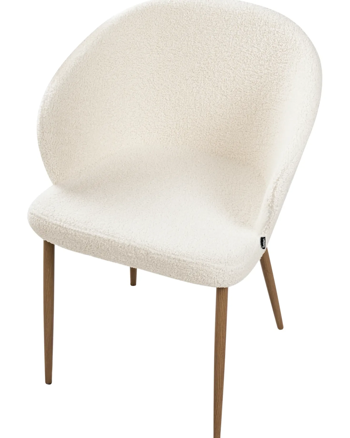 Set di 2 sedie da pranzo MASON Bouclé Bianco sporco/Marrone chiaro