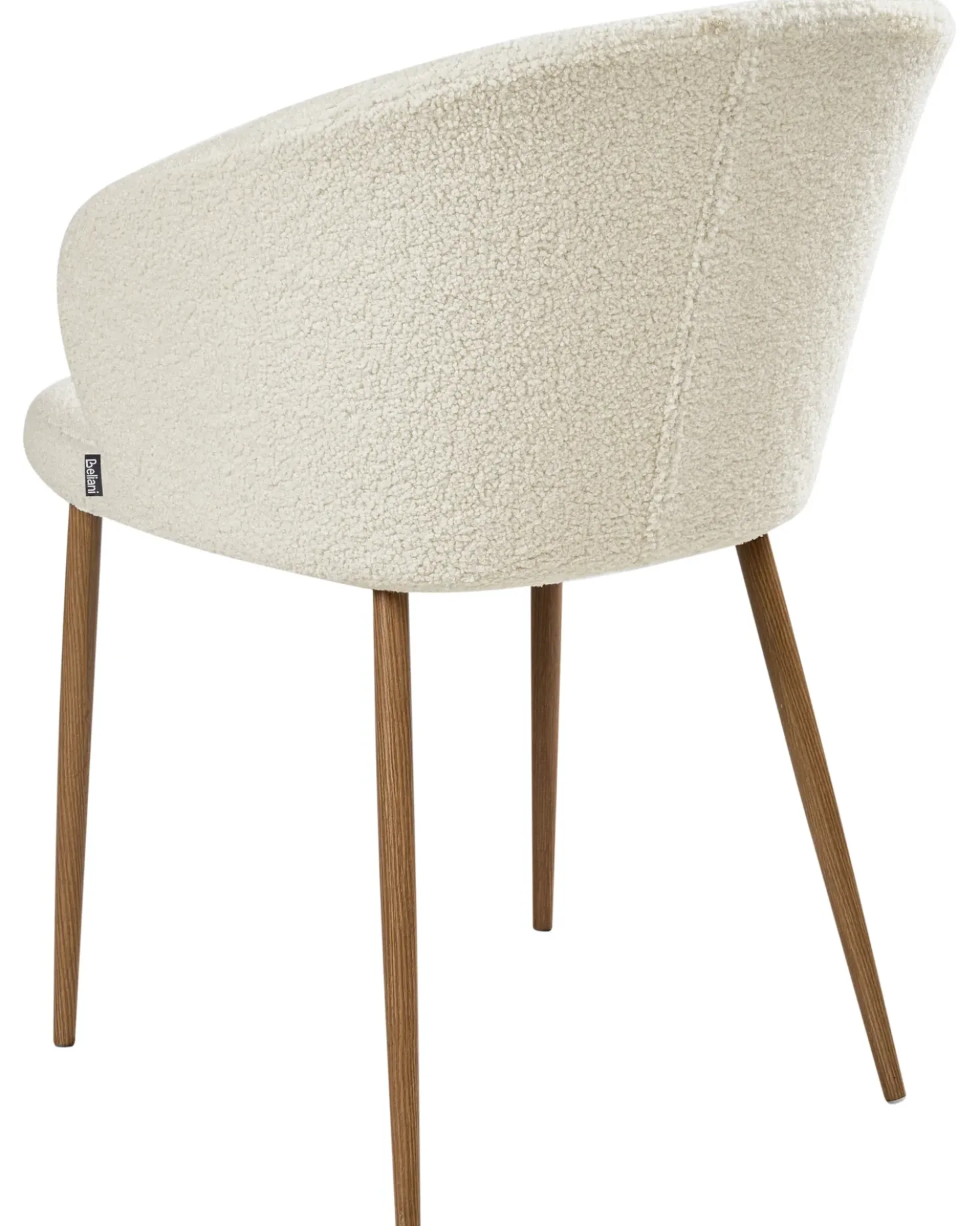 Set di 2 sedie da pranzo MASON Bouclé Bianco sporco/Marrone chiaro