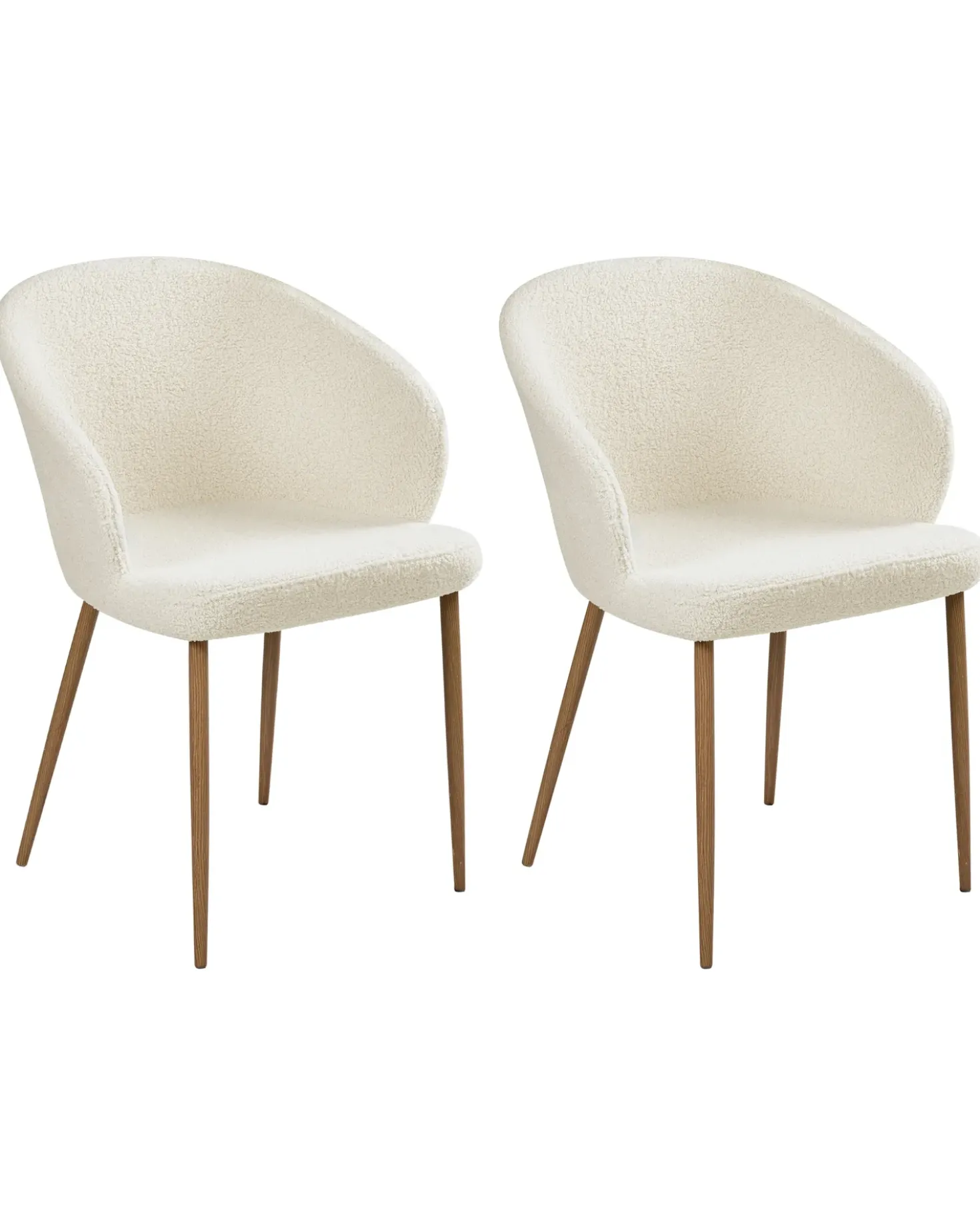 Set di 2 sedie da pranzo MASON Bouclé Bianco sporco/Marrone chiaro