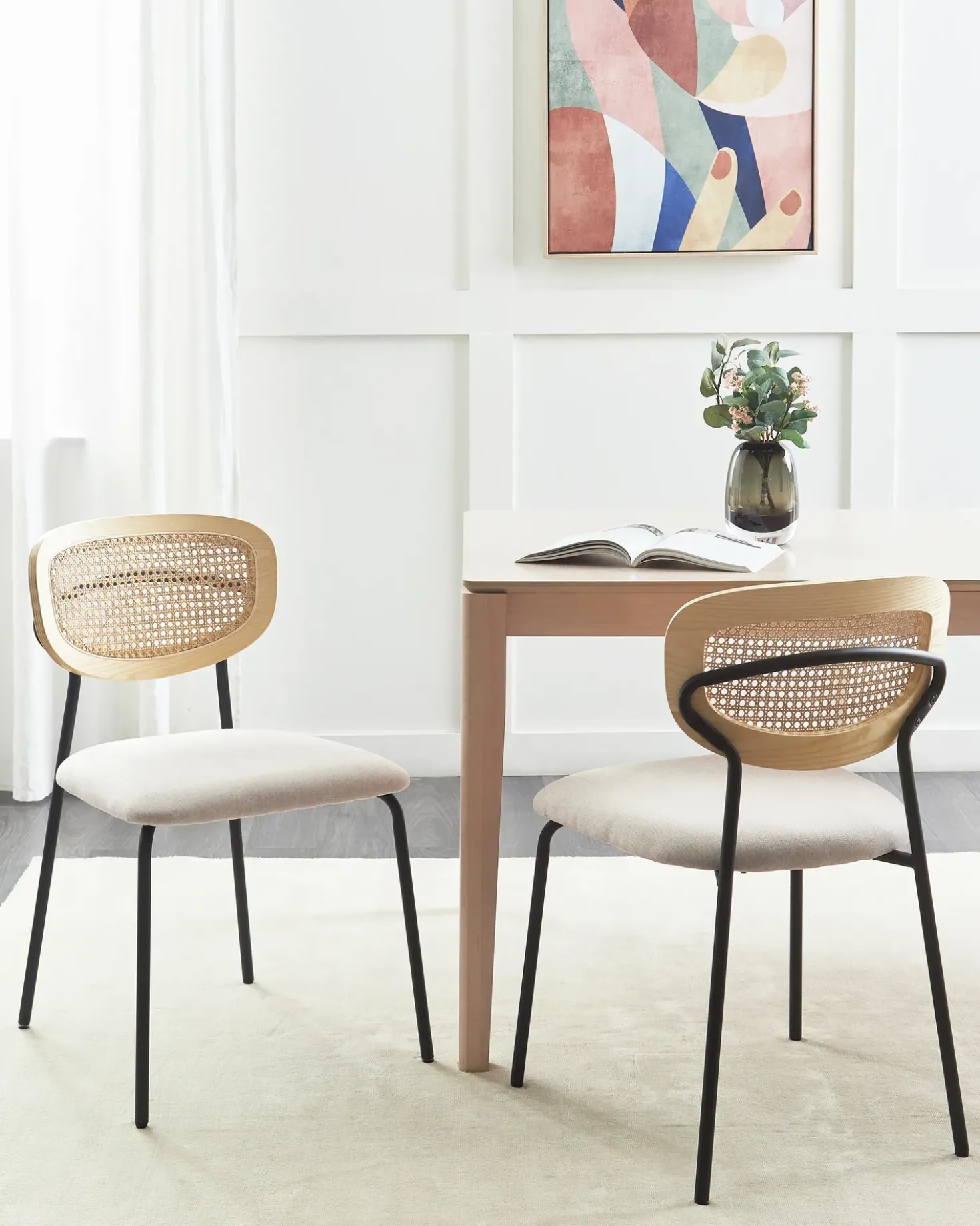 Set di 2 sedie da pranzo MAYETTA Metallo Beige chiaro