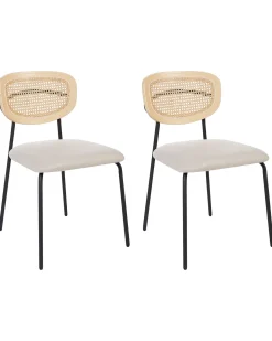 Set di 2 sedie da pranzo MAYETTA Metallo Beige chiaro