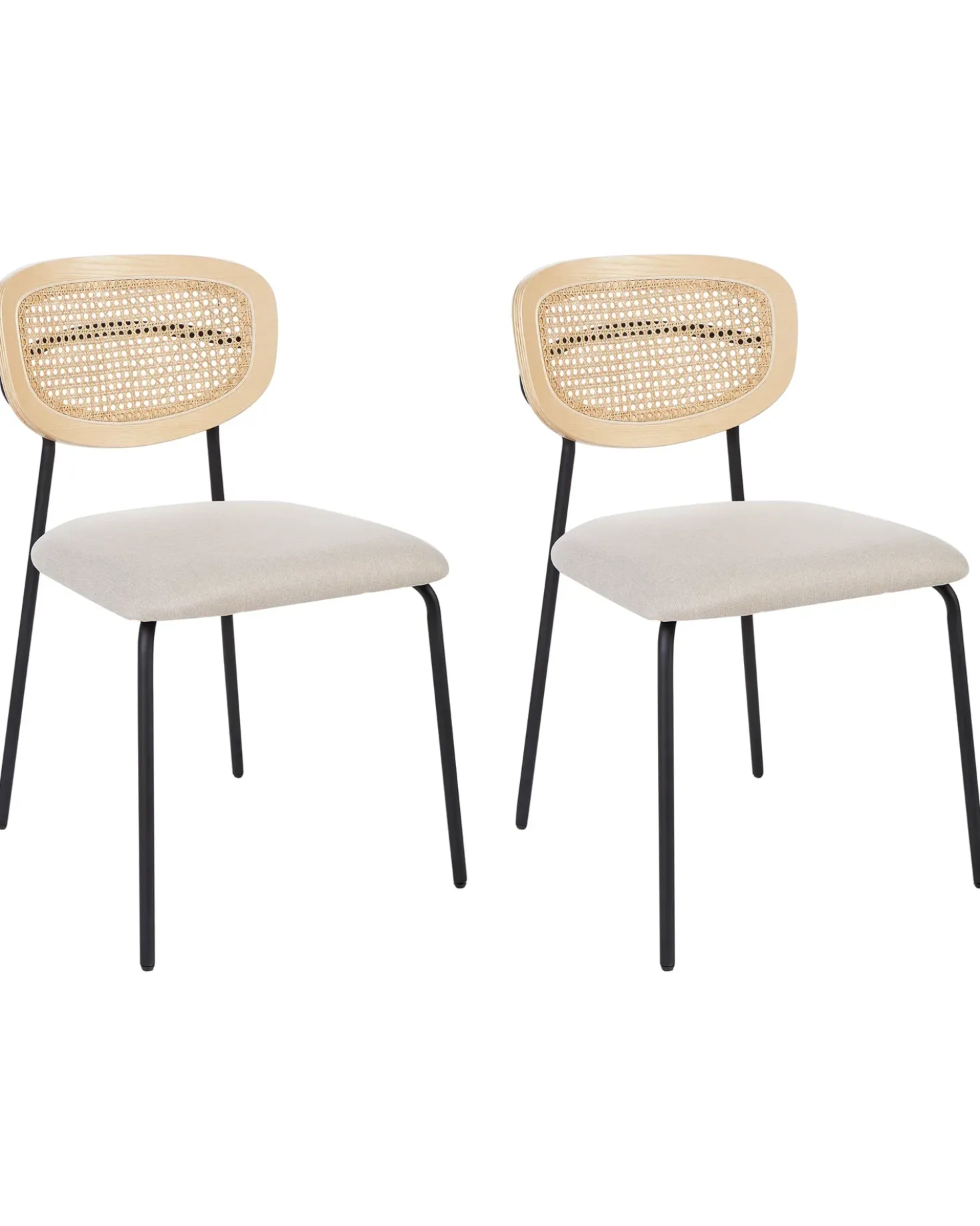 Set di 2 sedie da pranzo MAYETTA Metallo Beige chiaro