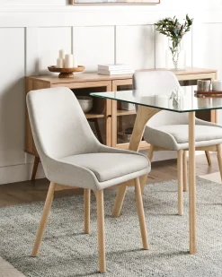 Set di 2 sedie da pranzo MELFORT Tessuto Grigio chiaro