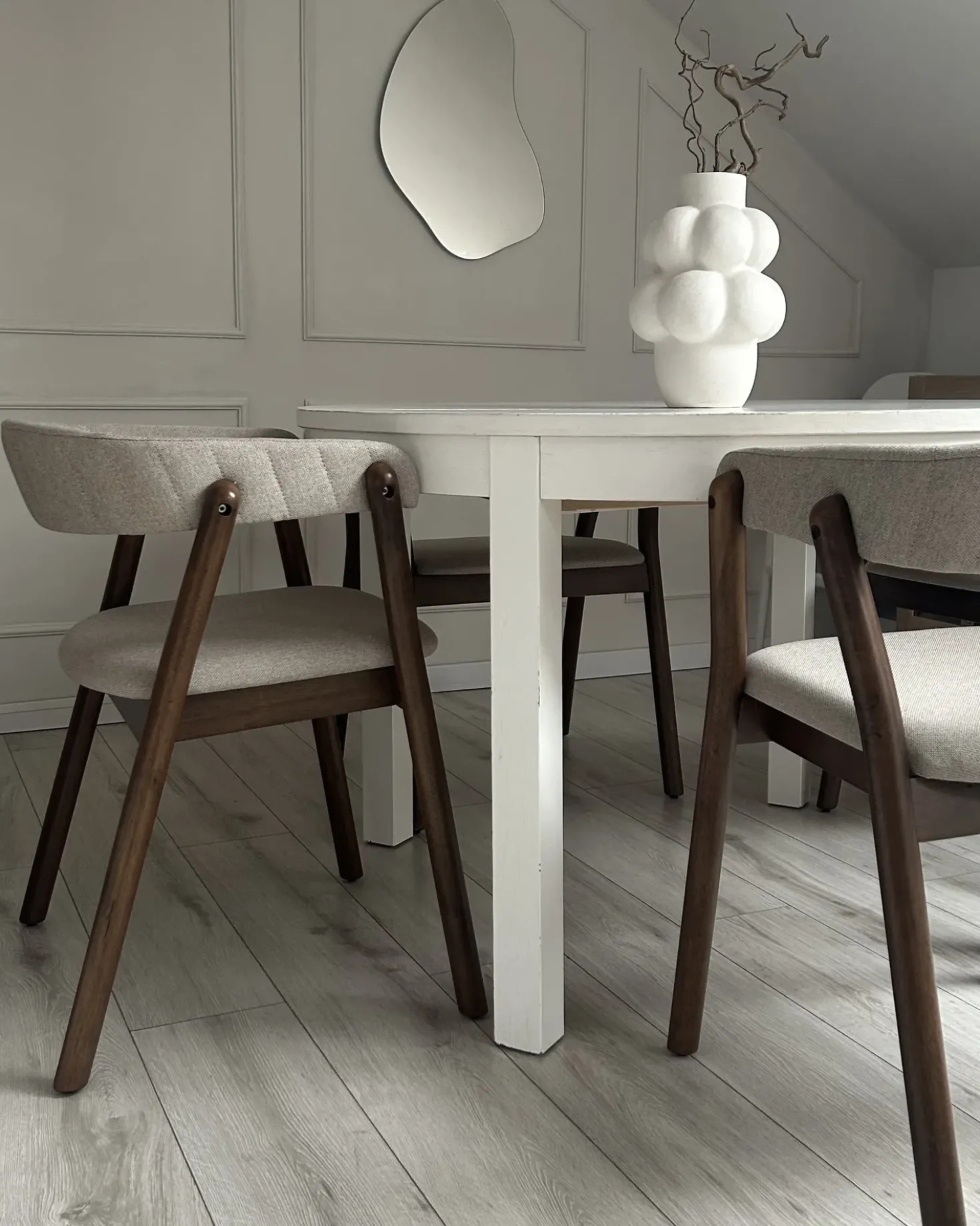 Set di 2 sedie da pranzo MYLO Tessuto Marrone scuro/Beige