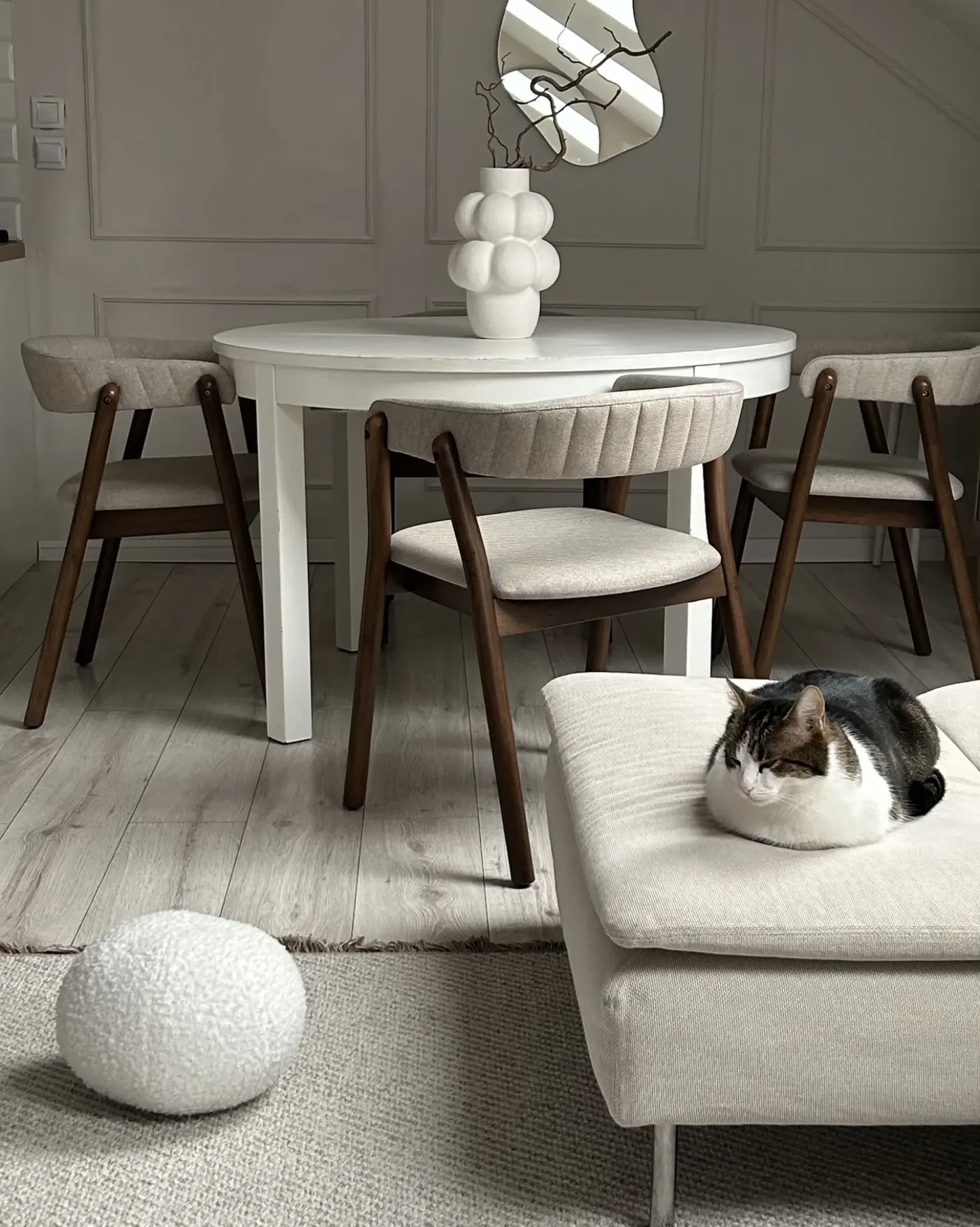 Set di 2 sedie da pranzo MYLO Tessuto Marrone scuro/Beige