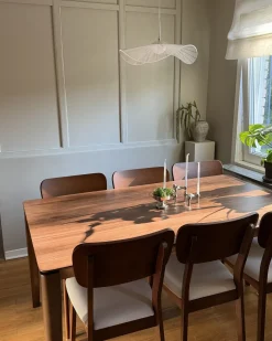 Set di 2 sedie da pranzo MINIER Legno Marrone scuro/Beige