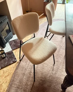 Set di 2 sedie da pranzo NELKO Bouclé Bianco sporco
