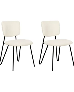 Set di 2 sedie da pranzo NELKO Bouclé Bianco sporco