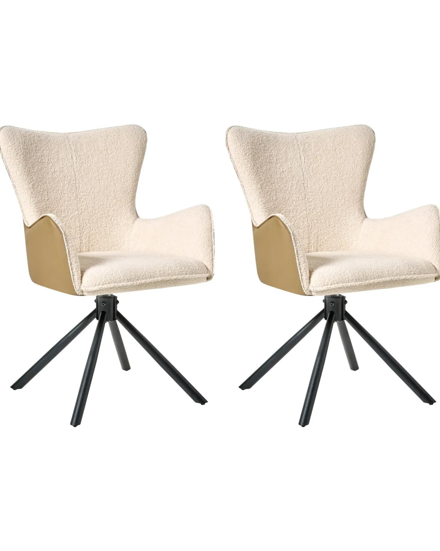 Set di 2 sedie da pranzo NOVI Bouclé Beige chiaro
