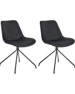 Set di 2 sedie da pranzo NAVASOTA Velluto Nero