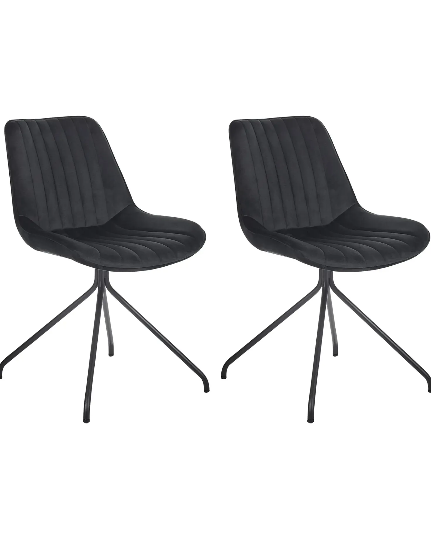 Set di 2 sedie da pranzo NAVASOTA Velluto Nero