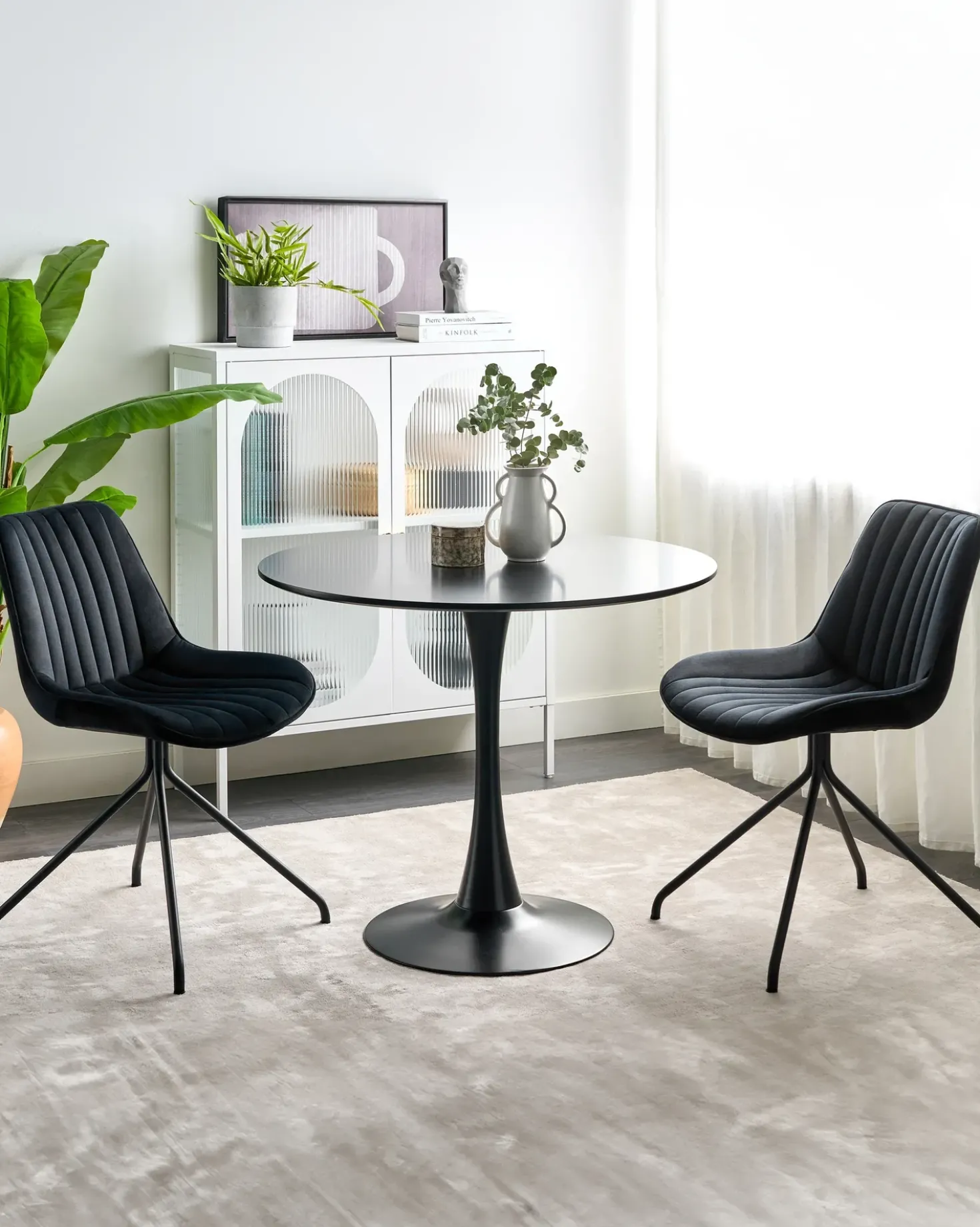 Set di 2 sedie da pranzo NAVASOTA Velluto Nero