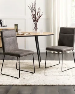 Set di 2 sedie da pranzo NEVADA Tessuto Grigio scuro