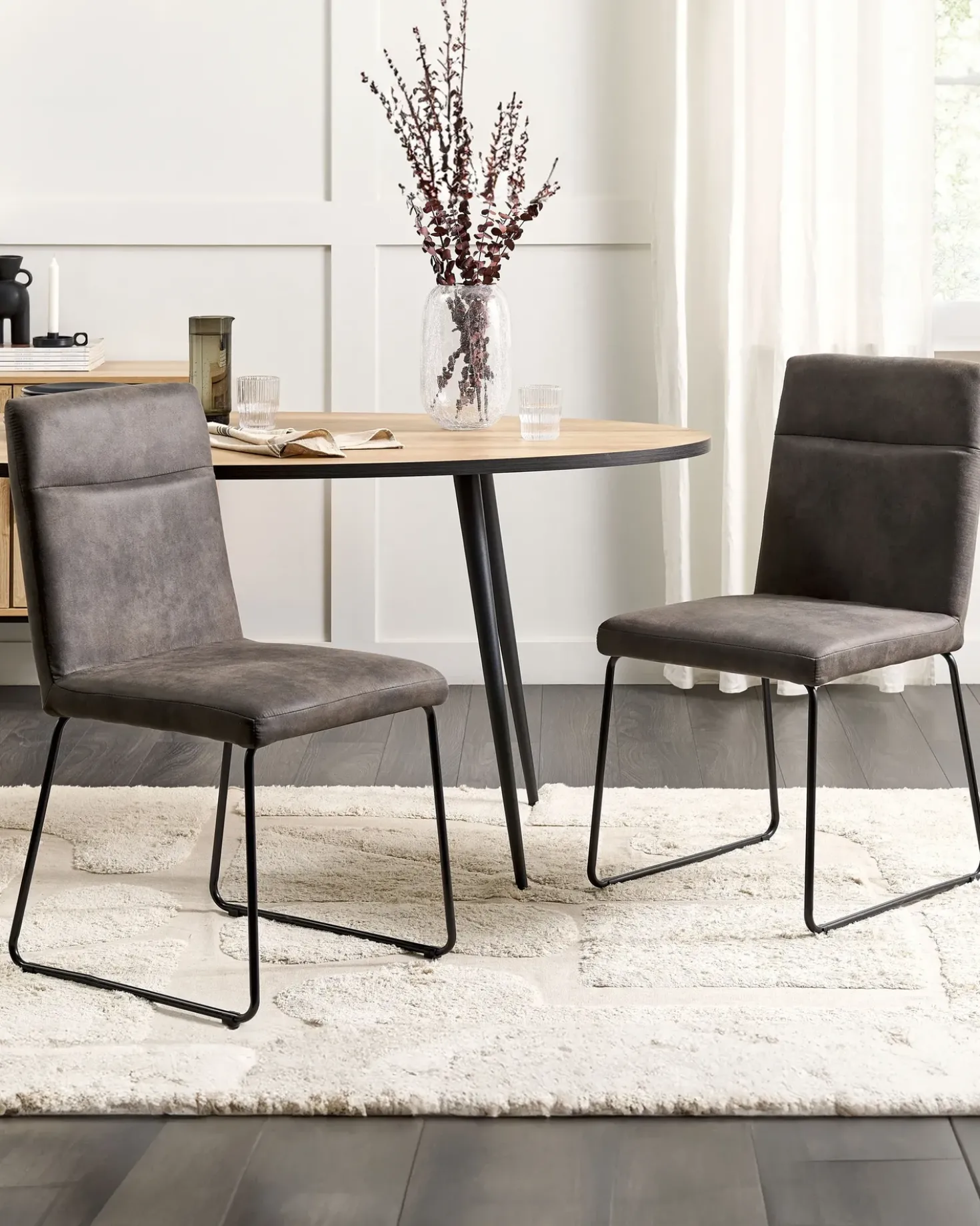 Set di 2 sedie da pranzo NEVADA Tessuto Grigio scuro