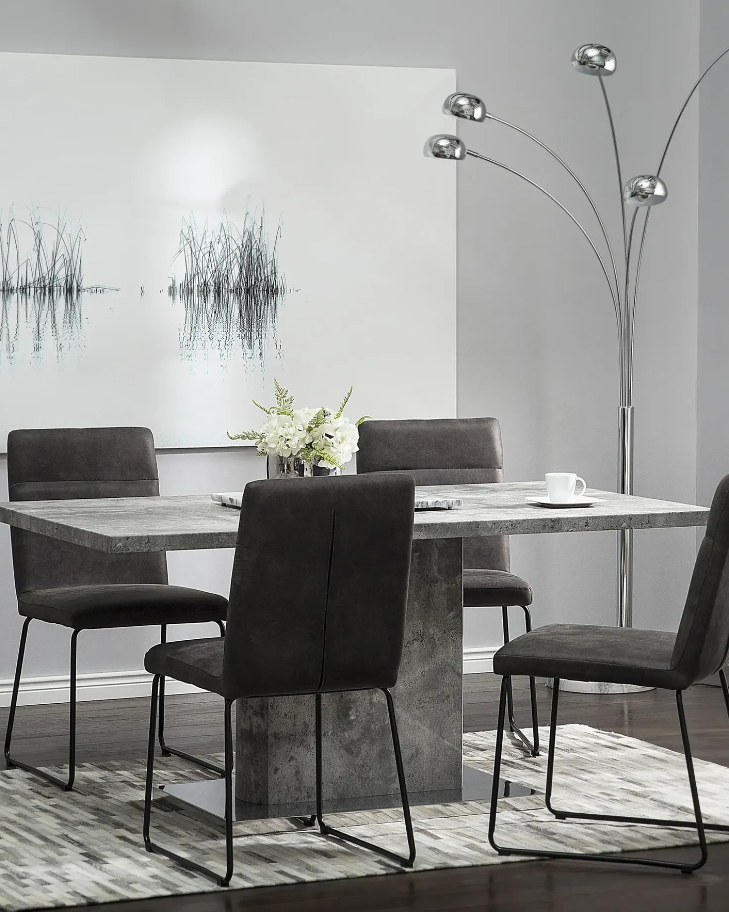 Set di 2 sedie da pranzo NEVADA Tessuto Grigio scuro