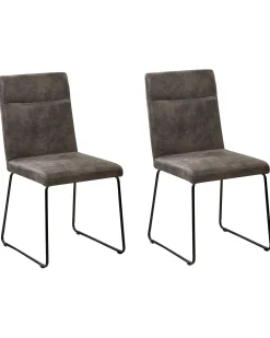Set di 2 sedie da pranzo NEVADA Tessuto Grigio scuro