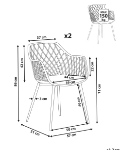 Set di 2 sedie da pranzo NASHUA Beige
