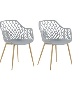 Set di 2 sedie da pranzo NASHUA Grigio chiaro