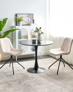 Set di 2 sedie da pranzo NAVASOTA Velluto Beige