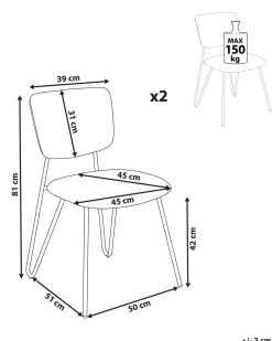 Set di 2 sedie da pranzo NELKO Bouclé Verde chiaro