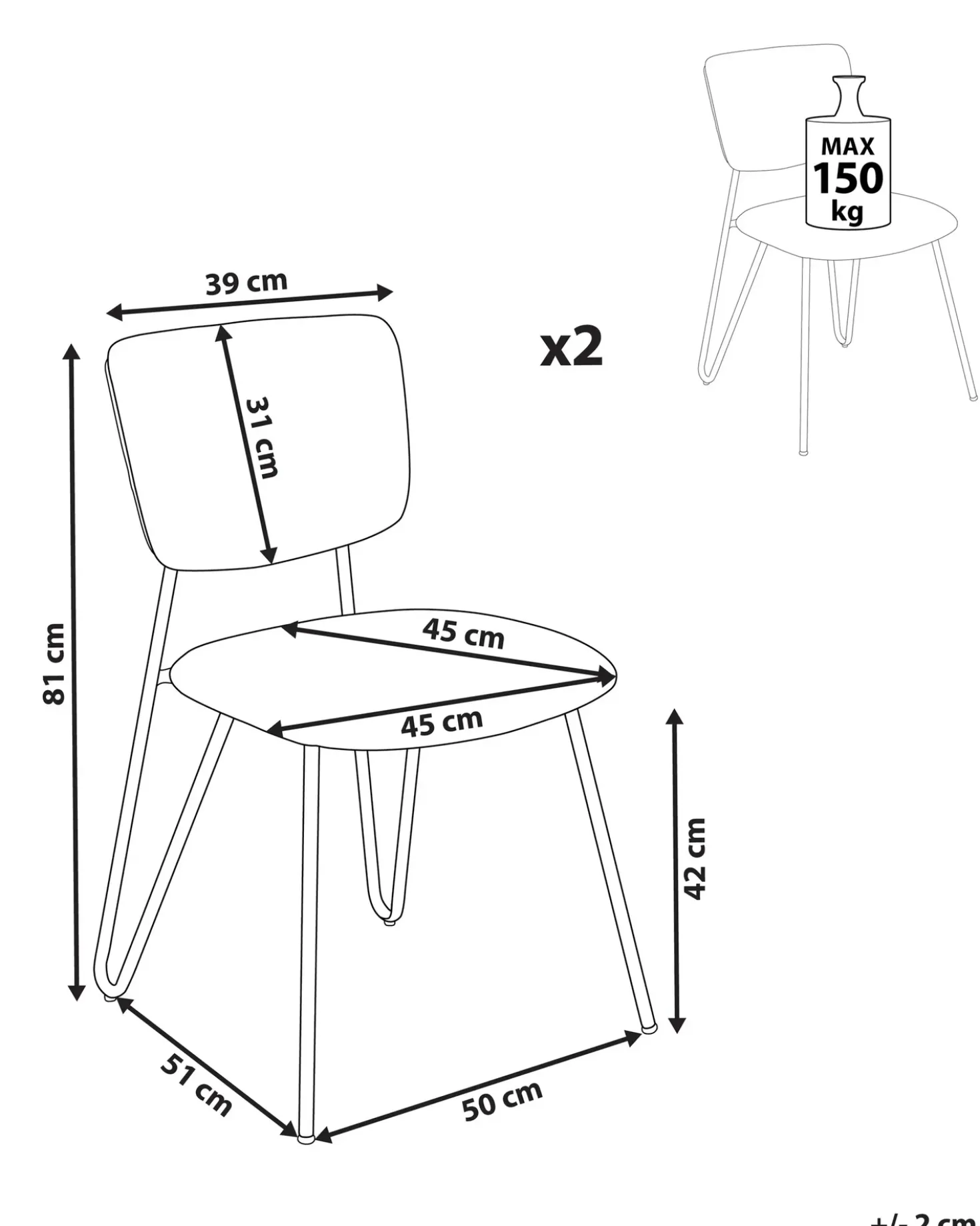 Set di 2 sedie da pranzo NELKO Bouclé Verde chiaro