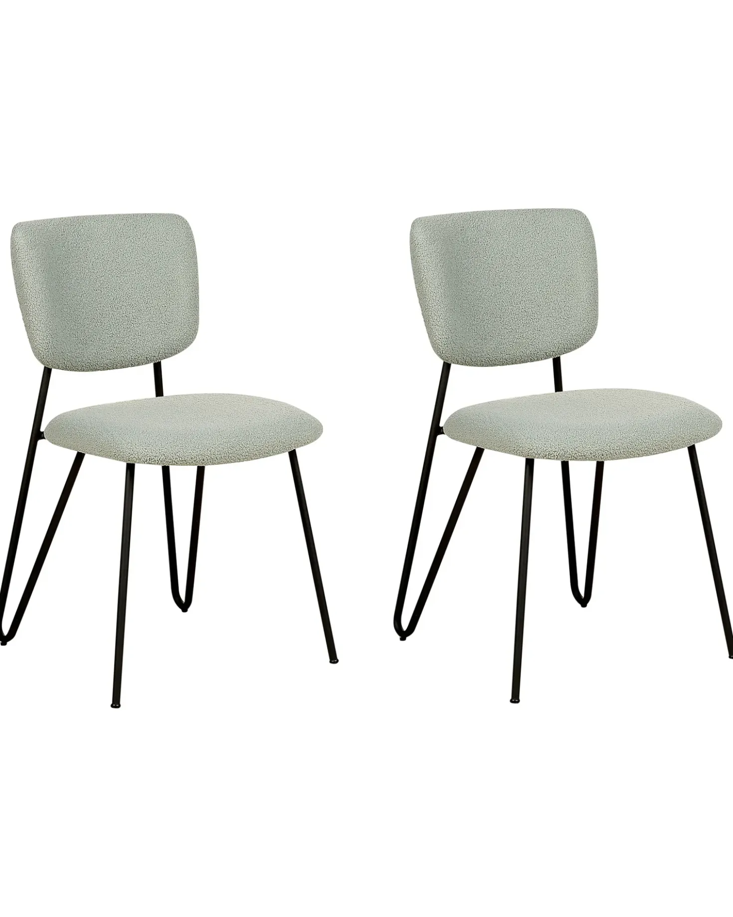 Set di 2 sedie da pranzo NELKO Bouclé Verde chiaro