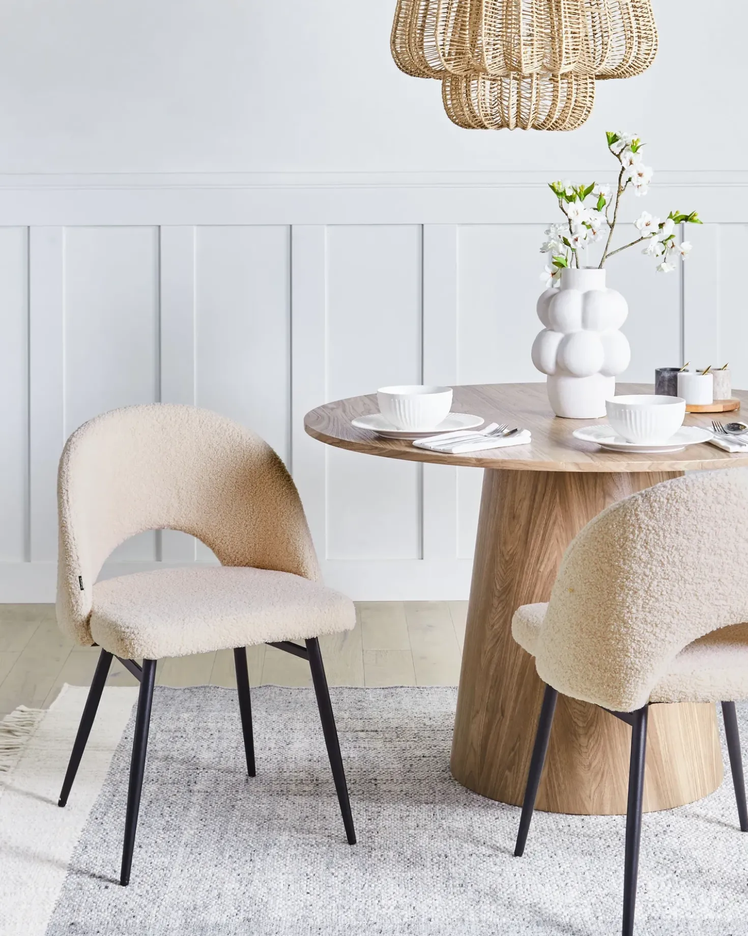 Set di 2 sedie da pranzo ONAGA Bouclé Beige