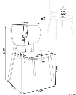 Set di 2 sedie da pranzo OVERLY Legno Nero