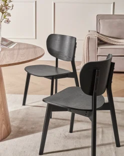 Set di 2 sedie da pranzo OVERLY Legno Nero