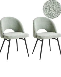 Set di 2 sedie da pranzo ONAGA Bouclé Verde chiaro