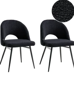 Set di 2 sedie da pranzo ONAGA Bouclé Nero