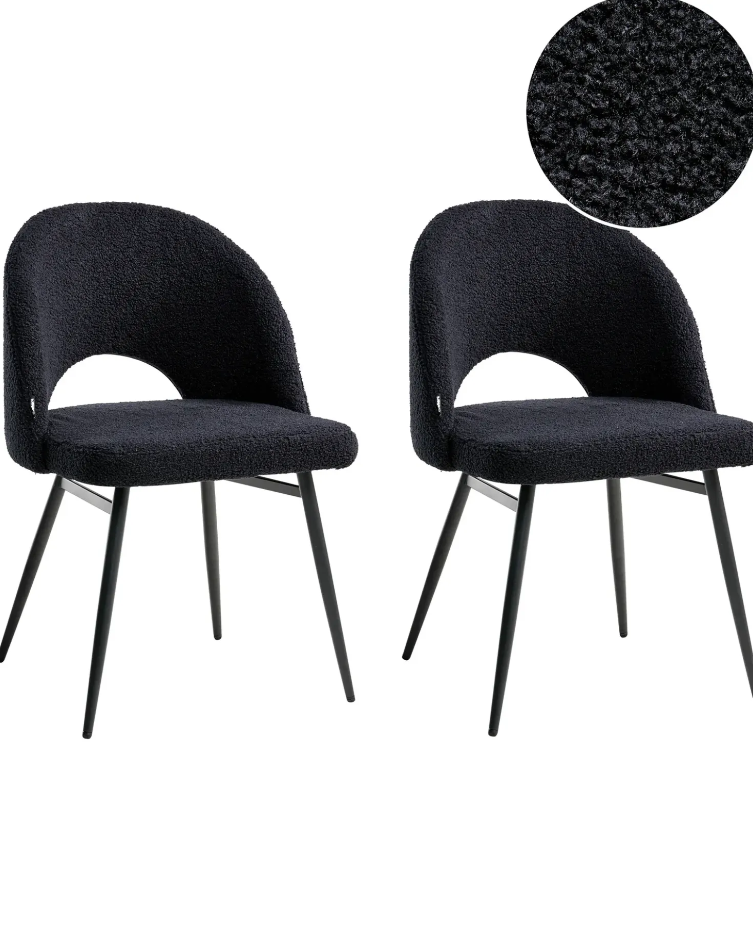 Set di 2 sedie da pranzo ONAGA Bouclé Nero