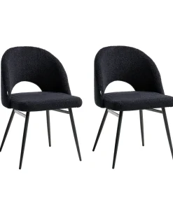 Set di 2 sedie da pranzo ONAGA Bouclé Nero