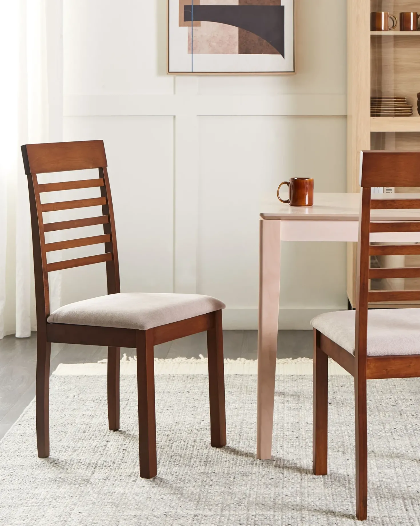 Set di 2 sedie da pranzo ORTLEY Legno Marrone scuro/Tortora
