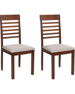 Set di 2 sedie da pranzo ORTLEY Legno Marrone scuro/Tortora