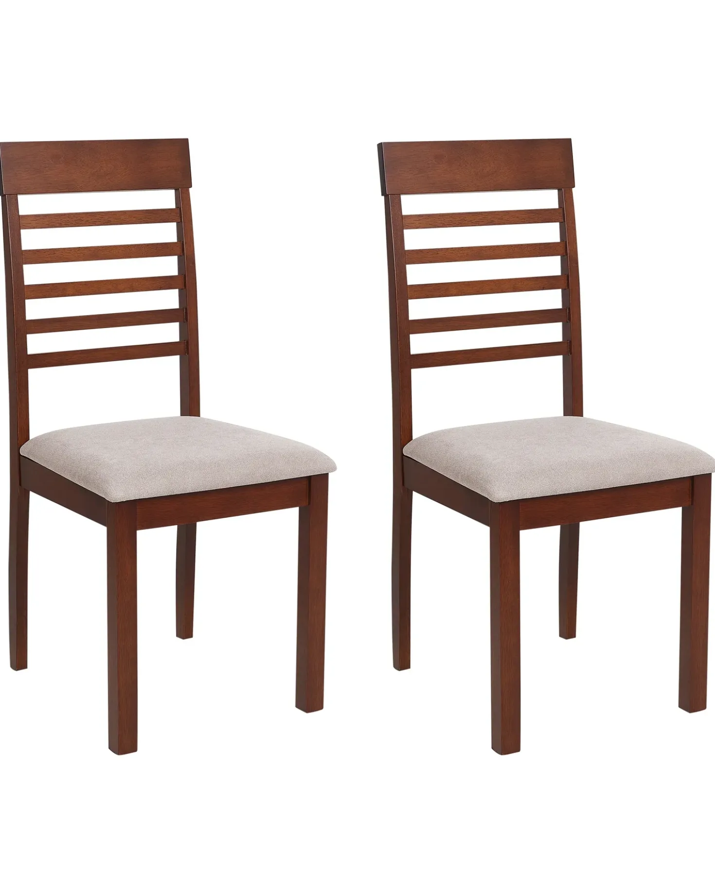 Set di 2 sedie da pranzo ORTLEY Legno Marrone scuro/Tortora