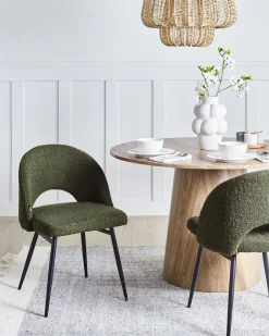 Set di 2 sedie da pranzo ONAGA Bouclé Verde scuro