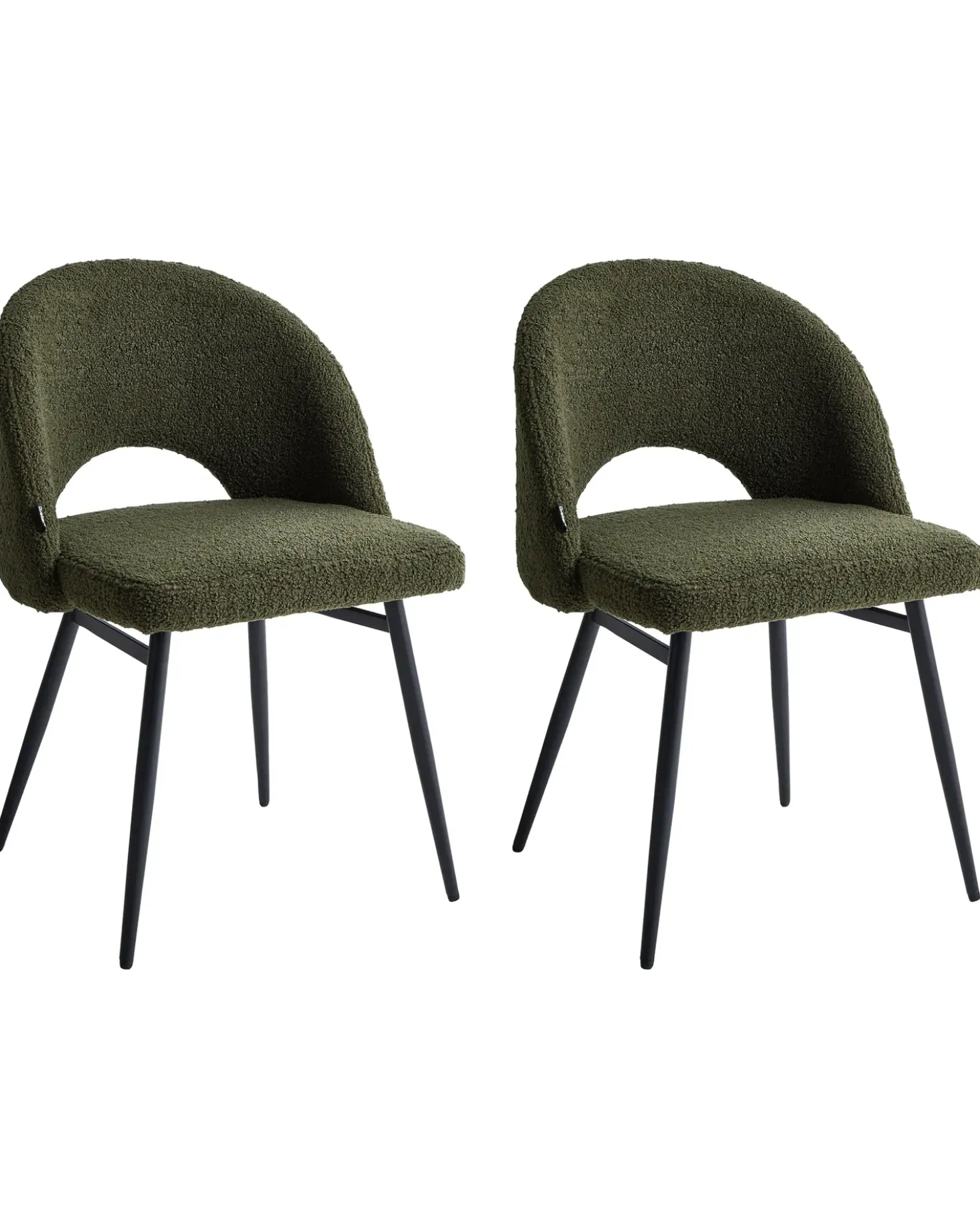 Set di 2 sedie da pranzo ONAGA Bouclé Verde scuro