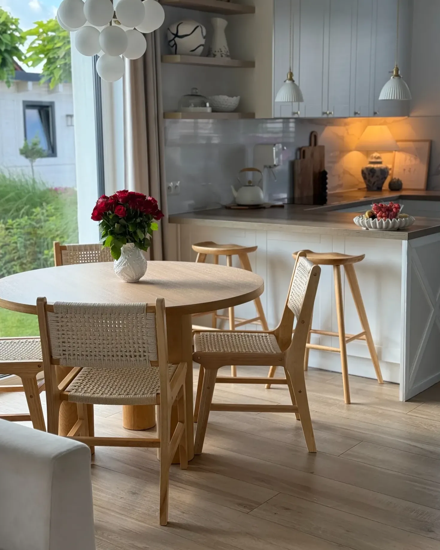 Set di 2 sedie da pranzo OZELLA Legno Marrone chiaro/Beige