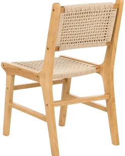 Set di 2 sedie da pranzo OZELLA Legno Marrone chiaro/Beige