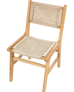 Set di 2 sedie da pranzo OZELLA Legno Marrone chiaro/Beige
