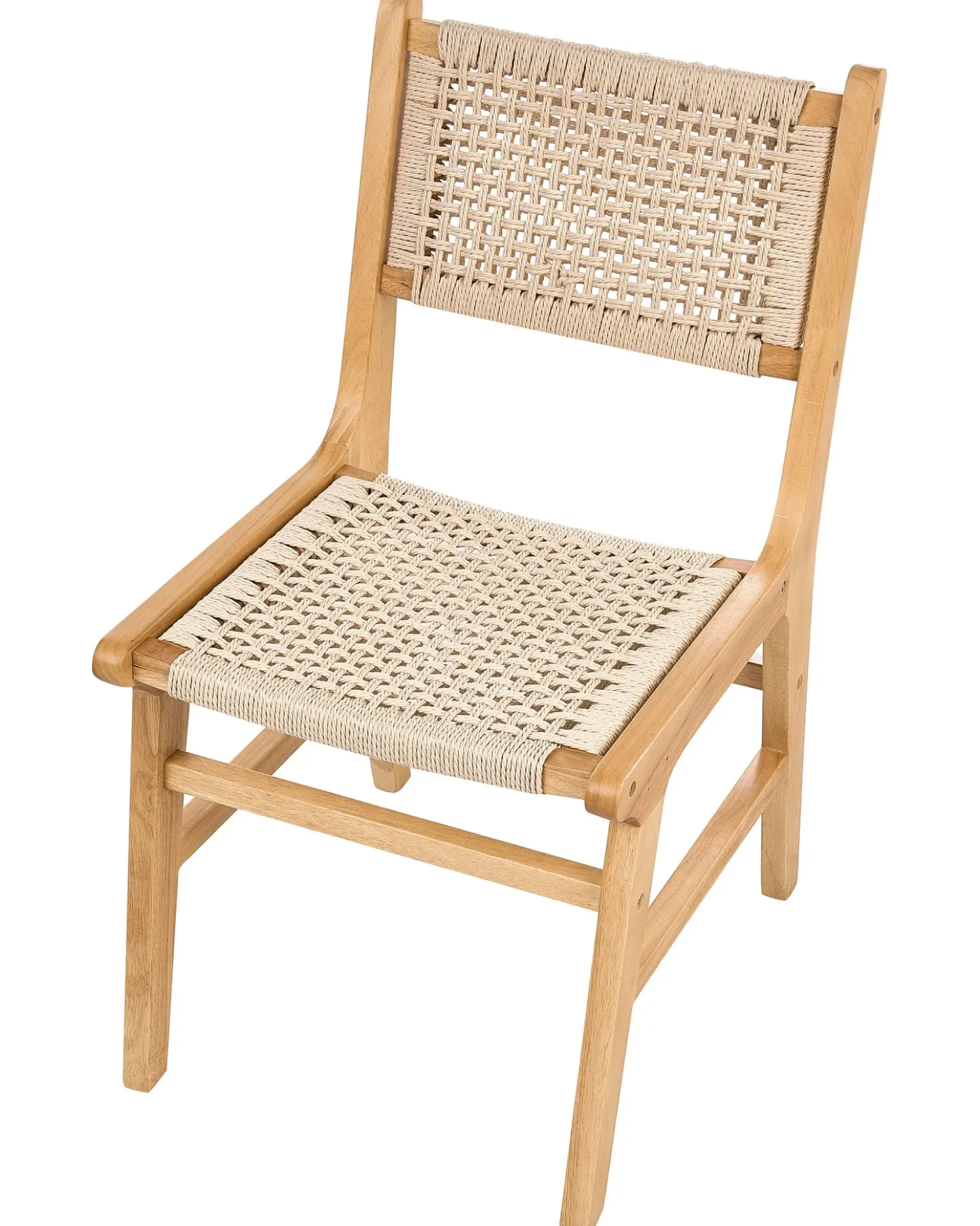 Set di 2 sedie da pranzo OZELLA Legno Marrone chiaro/Beige