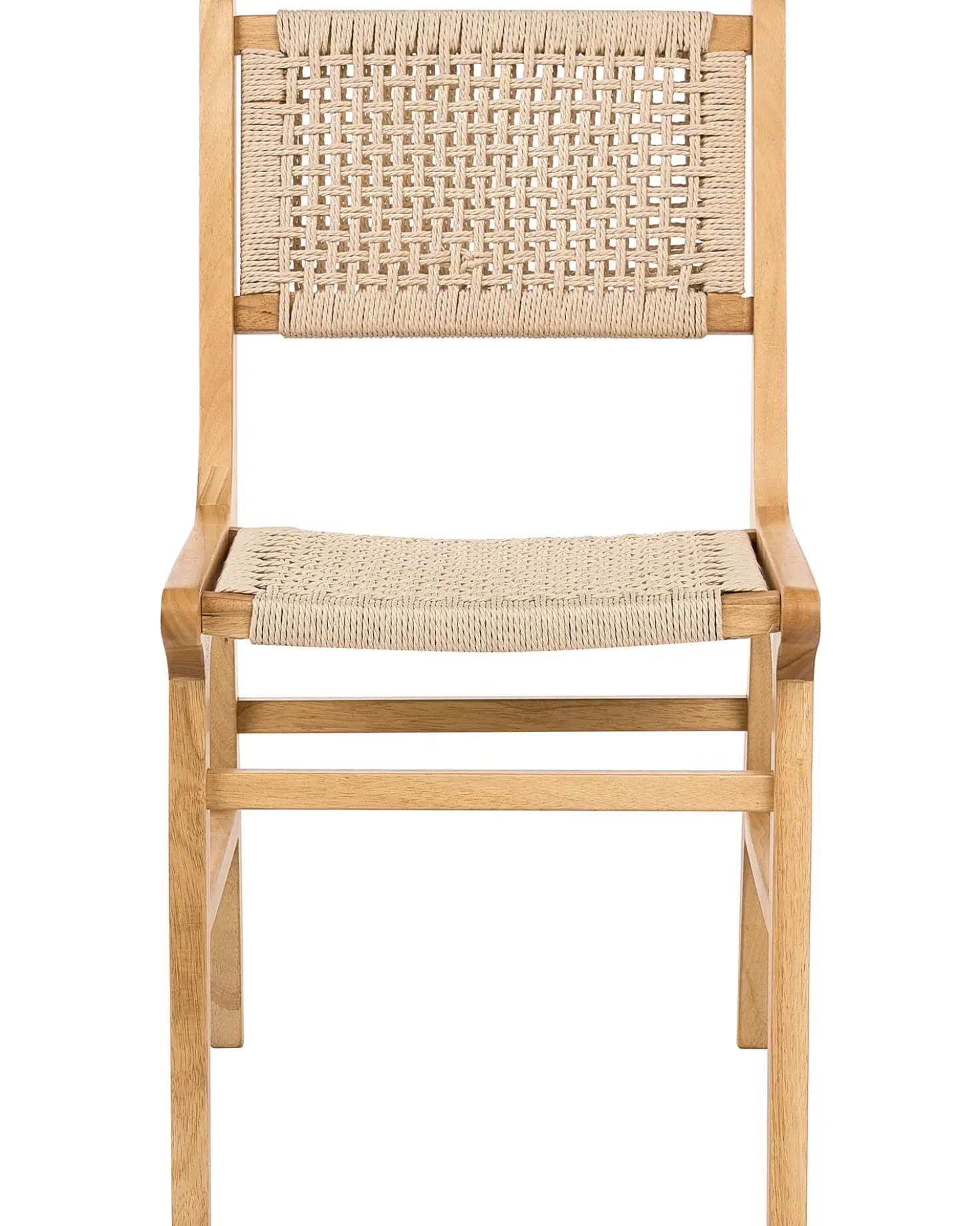 Set di 2 sedie da pranzo OZELLA Legno Marrone chiaro/Beige