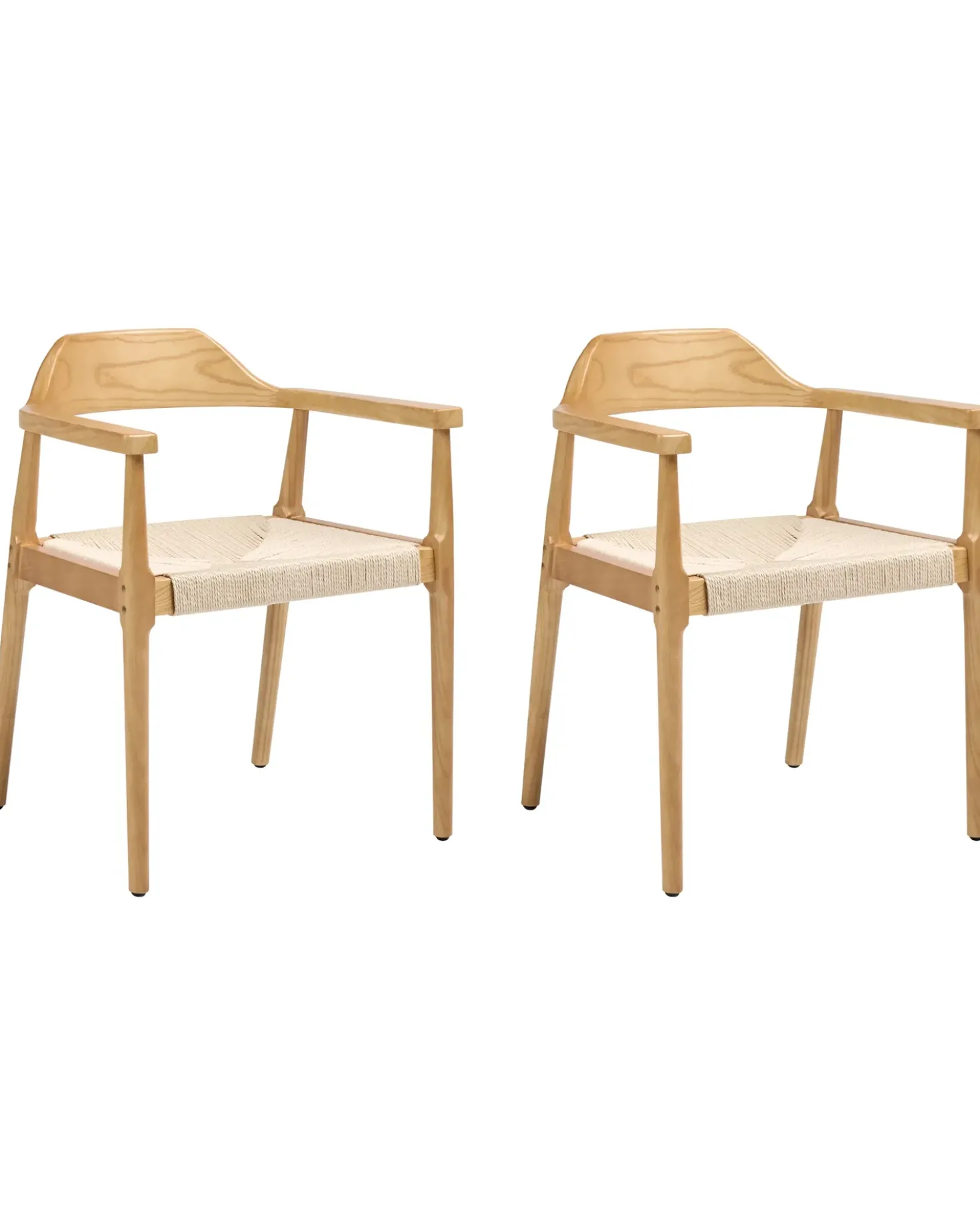Set di 2 sedie da pranzo OAKDALE Legno Marrone chiaro/Beige