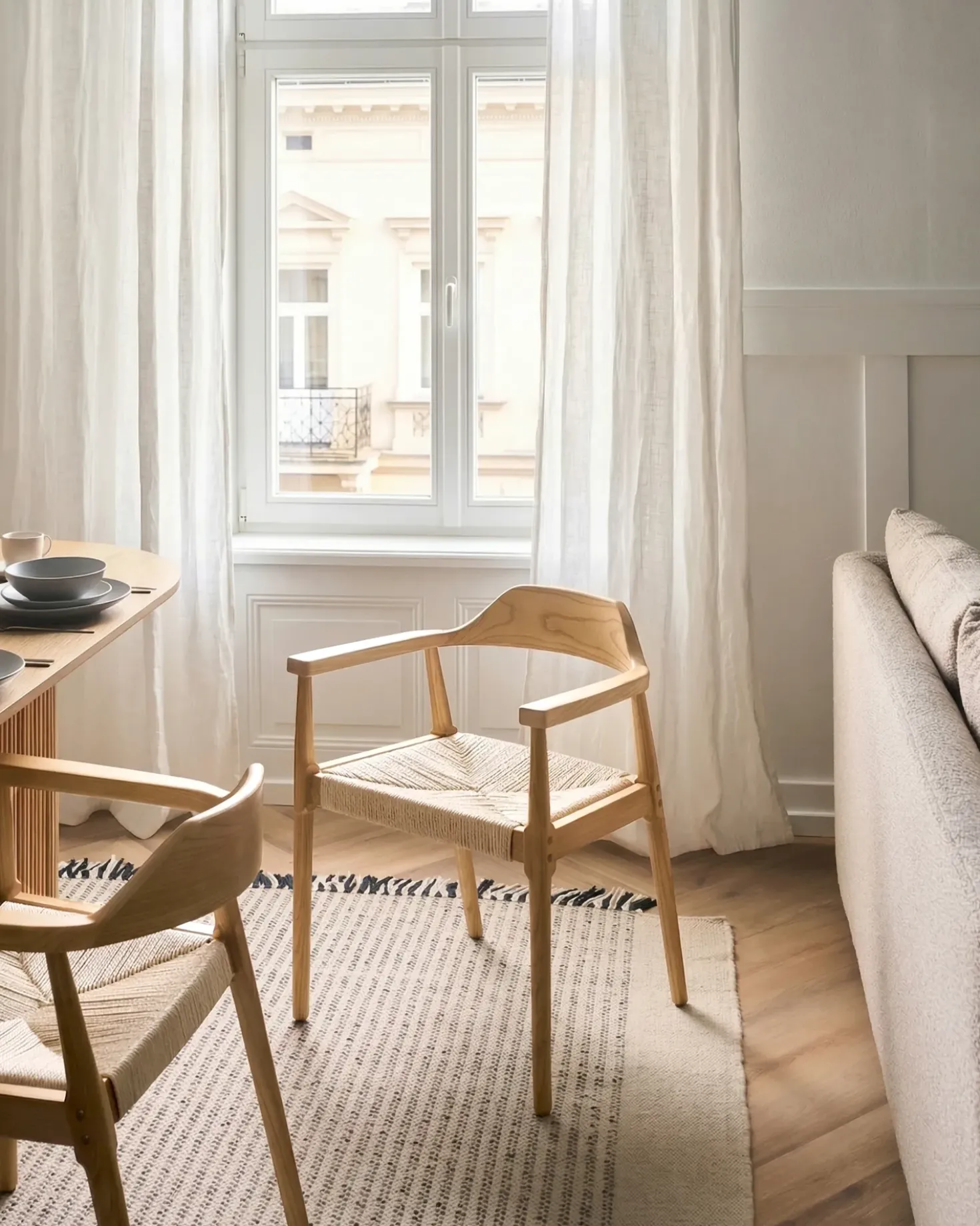 Set di 2 sedie da pranzo OAKDALE Legno Marrone chiaro/Beige