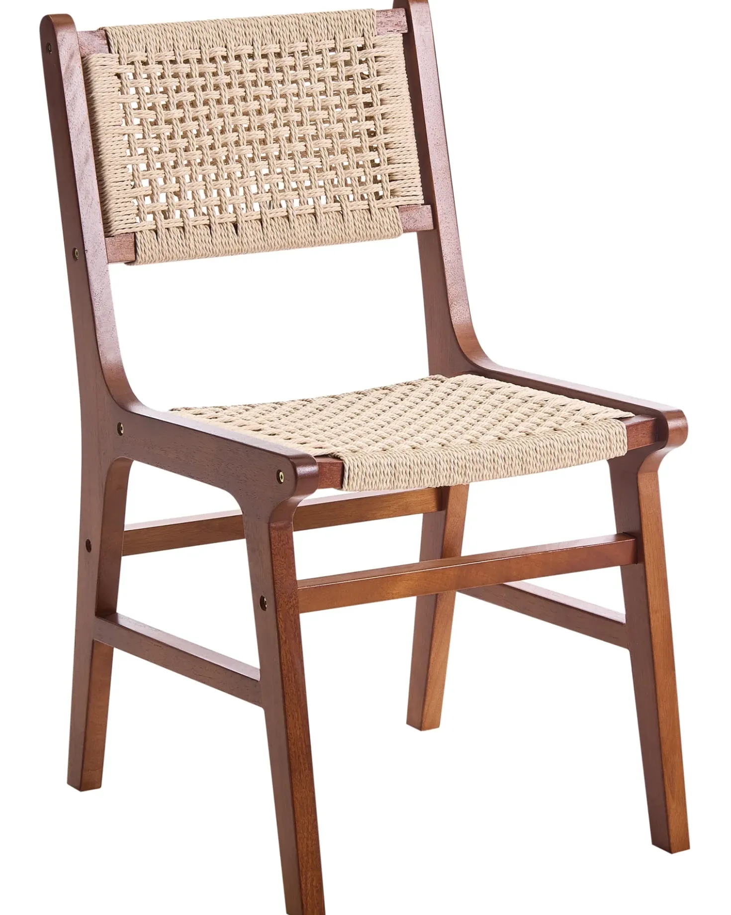 Set di 2 sedie da pranzo OZELLA Legno Marrone/Beige